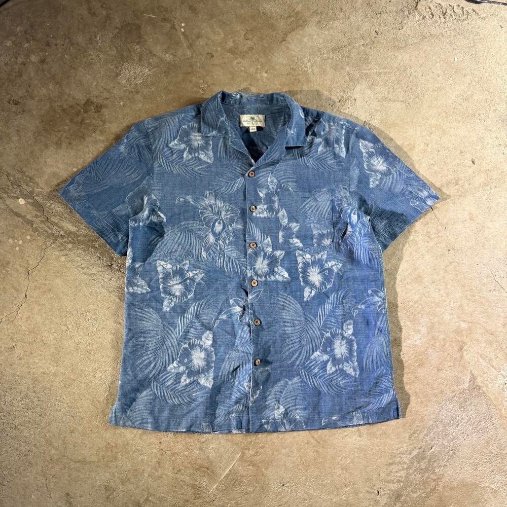 Y2K 100% Silk Hawaiian Button Down T-Shirr